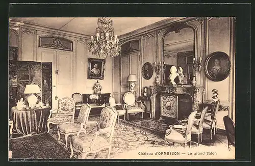 AK Ormesson-sur-Marne, Chateau, Le grand Salon