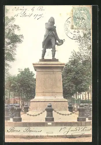 AK Choisy-le-Roi, Statue de Rouget de l'Isle
