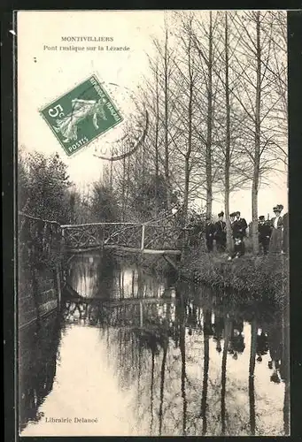 AK Montivilliers, Pont rustique sur la Lèzarde