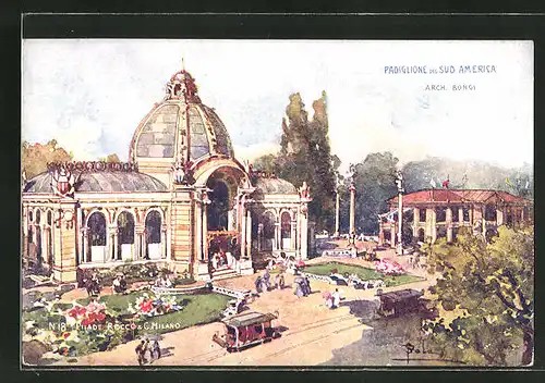 AK Milano, Esposizione di Milano 1906, Padiglione del Sud America, Ausstellung