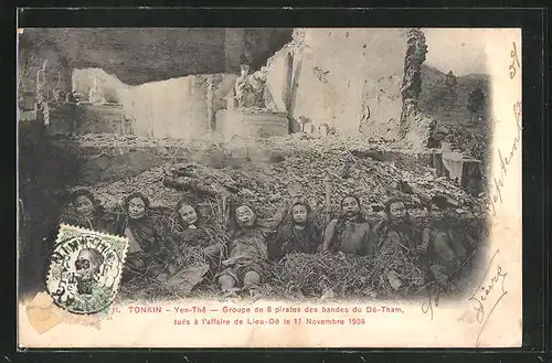 AK Yen-Thê, Groupe de 8 pirates des bandes du Dé-Tham, Tonkin 1908, Leichen verurteilter Piraten