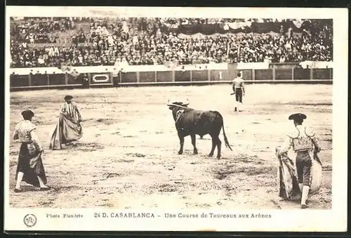 AK Casablanca, Une Course de Taureaux aux Arenes, Stierkampf