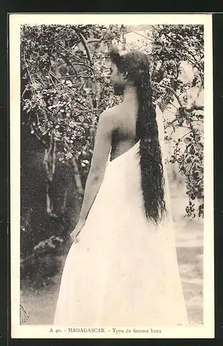 AK Madagascar, Type de femme hova, afrikanische Volkstypen mit toller Frisur