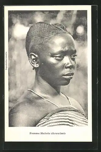 AK Femme Makele, afrikanische Volkstypen mit toller Frisur