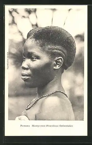 AK Femme Manyema, afrikanische Volkstypen mit toller Frisur