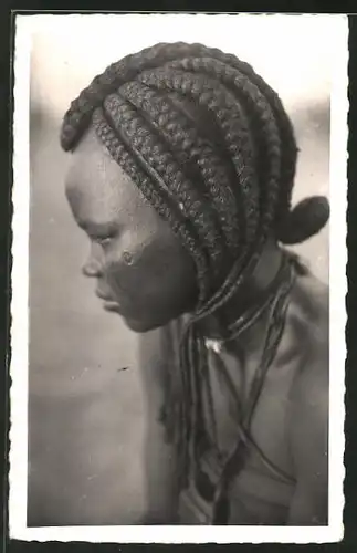 AK Tchad, Type de Femme de Fort-Lamy, afrikanische Volkstypen mit toller Frisur