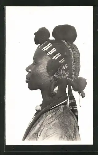 AK Soudan, Femme Daga, afrikanische Volkstypen mit toller Frisur