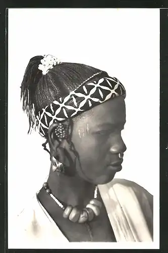 AK Hte-Volta, Femme Toucouleurs, Afrikanische Frau mit Flechtfrisur und Nasenring