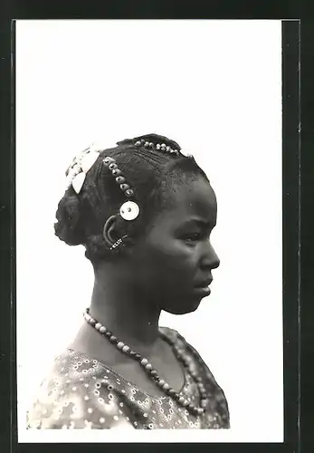 AK Hte-Volta, Jeune Toucouleurs, junge Afrikanerin mit Flechtfrisur und Kopfschmuck