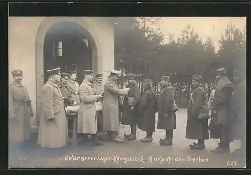 AK Königsbrück, Kriegsgefangenenlager, Ankunft der Serben