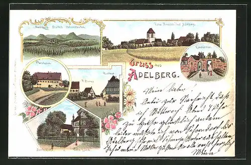 AK Adelberg, Villa Link, Klosterkirche, Rathaus, Rechberg, Struifen, Hohenstaufen