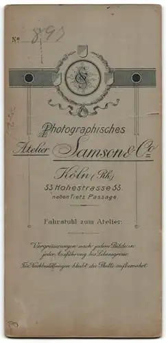 Fotografie Samson & Co., Köln, Edelmann mit Schnauzbart im Anzug