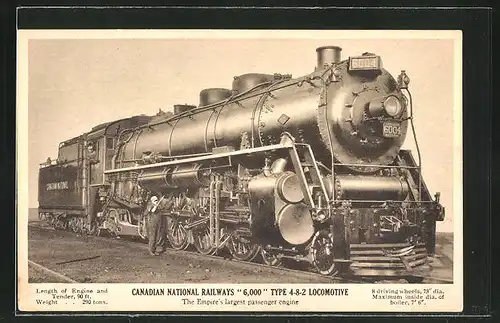 AK Canadian National Railways, Locomotive Type 4-8-2, Dampflok Nr.: 6004
