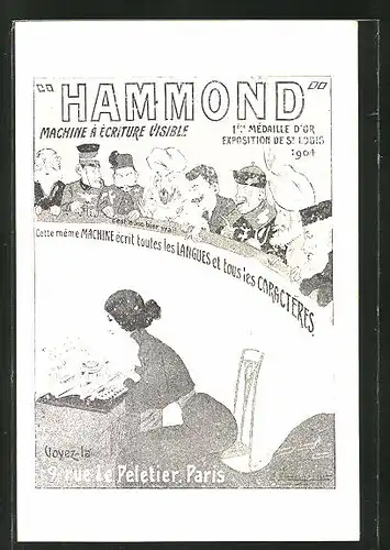 AK Werbung für die Hammond-Schreibmaschine