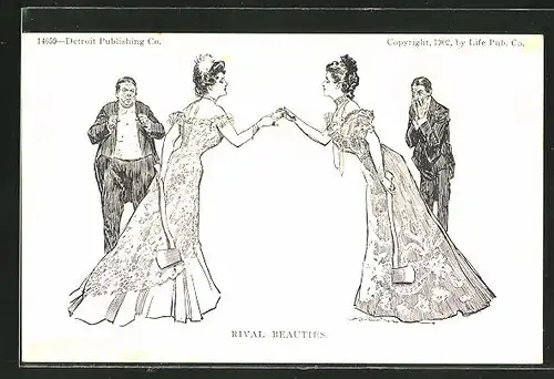 Künstler-AK Charles Dana Gibson: Rival Beauties, schöne Rivalinnen