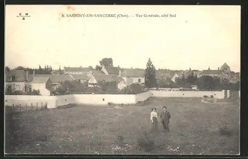 AK Savigny-en-Sancerre, Vue Générale, côté Sud
