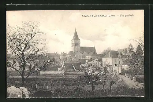 AK Bengy-sur-Craon, Vue générale, Teilansicht mit Kirche