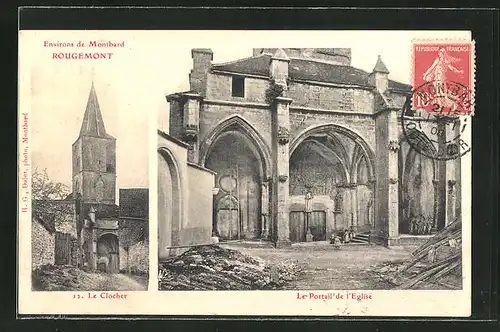 AK Rougemont, Le Clocher, Le Portail de l'Eglise