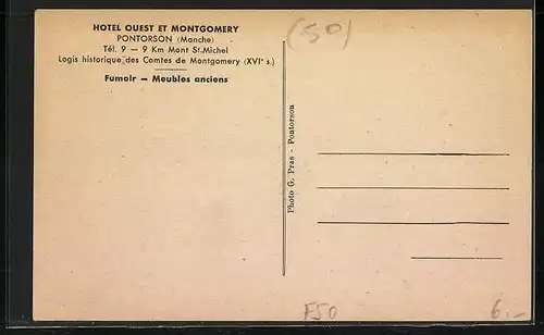AK Pontsorson, Hotel Oueat et Montgomery, Fumoir & Meubles anciens