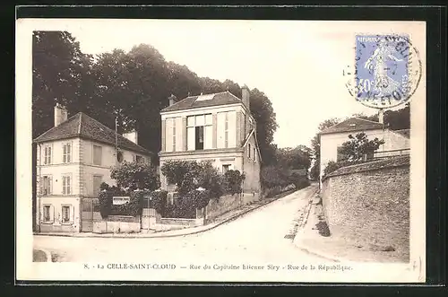 AK La Celle-Saint-Cloud, rue du Capitaine Etienne Siry, Rue de la Republique
