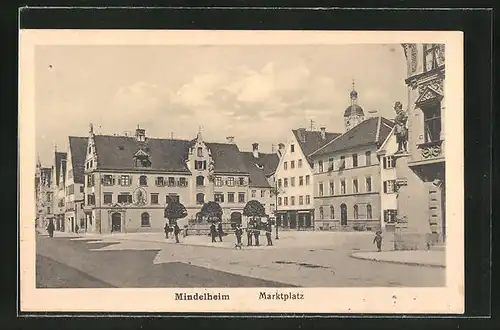 AK Mindelheim, Strasse am Marktplatz