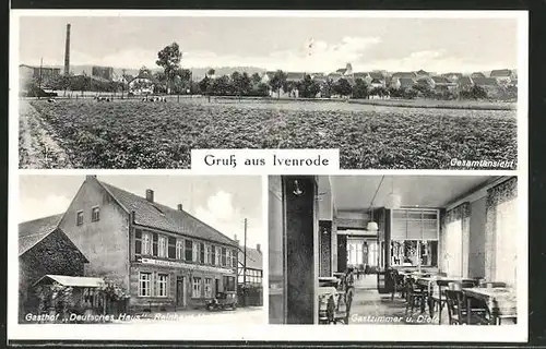 AK Ivenrode, Gasthof "Deutsches Haus", Ortsansicht