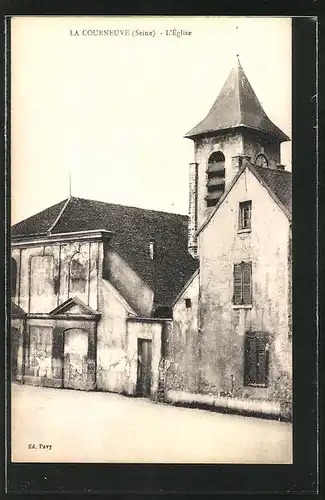 AK Courneuve, L'Eglise, Partie an der Kirche