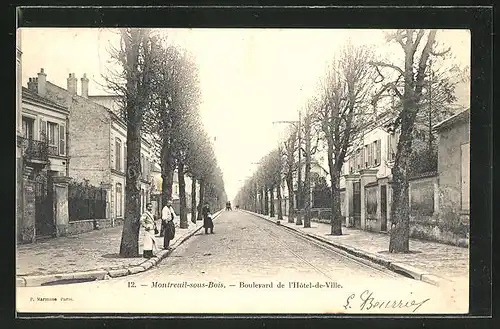 AK Montreuil-sous-Bois, Boulevard de l'Hotel-de-Ville