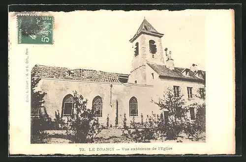 AK Le Drancy, Vue exterieure de l'Eglise