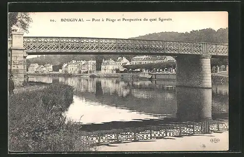 AK Bougival, Pont a Peage et Perspective du quai Sganzin