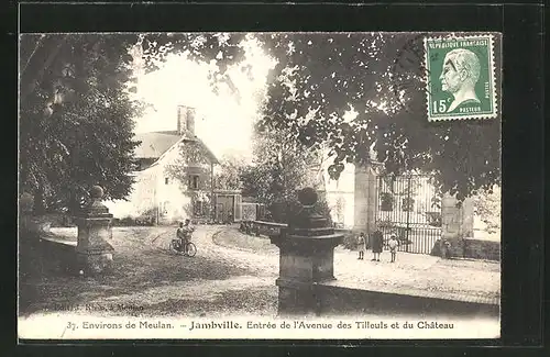 AK Jambville, Entree de l'Avenue des Tilleuls et du Chateau