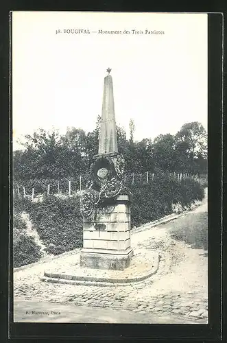AK Bougival, Monument des Trois Patriotes