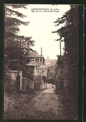 AK Louveciennes, Rue de La Celle-Saint-Cloud, Strassenpartie