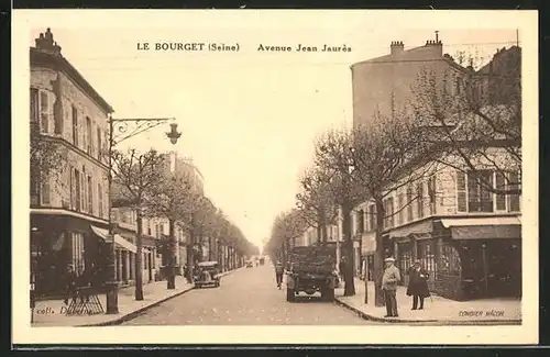 AK Le Bourget, Avenue Jean Jaurès, Strassenbild