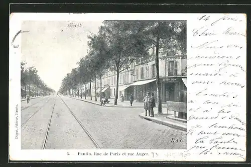 AK Pantin, Rue de Paris et rue Auger