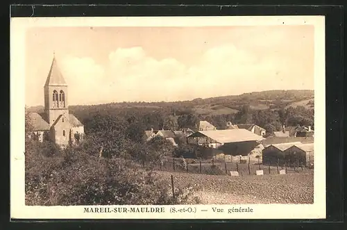AK Mareil-sur-Mauldre, Teilansicht mit Kirche