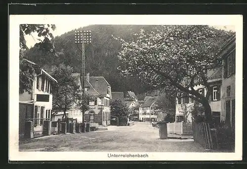 AK Unterreichenbach, Strasse mit Gasthof und Pension zum Löwen