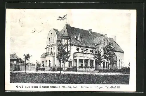 AK Nauen, Gasthaus Schützenhaus von Hermann Krüger