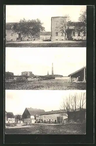 AK Glöthe, Zementfabrik Saxonia, Ansicht vom Gutshof