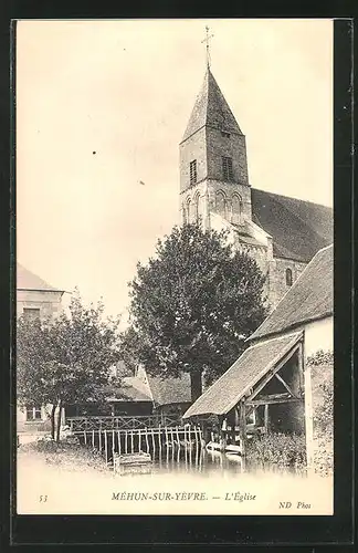 AK Méhun-sur-Yèvre, l'Église, Kirche