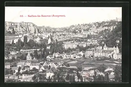 AK Salles-la-Source, Panorama des Ortes