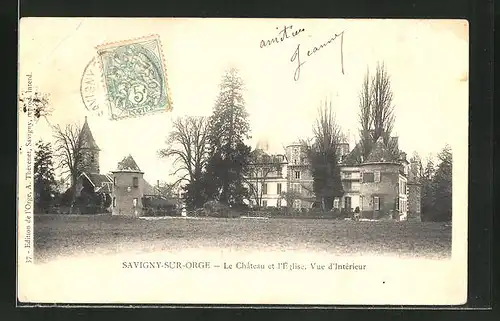 AK Savigny-sur-Orge, Le Chateau et l'Eglise, Vue Interieur