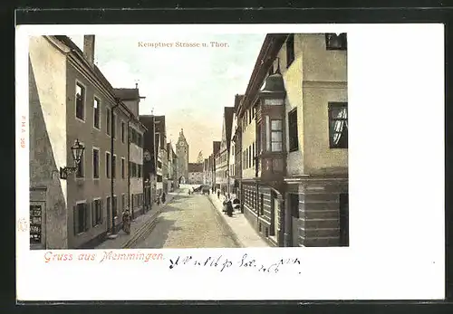 AK Memmingen, Blick auf die Kemptner Strasse u. Thor