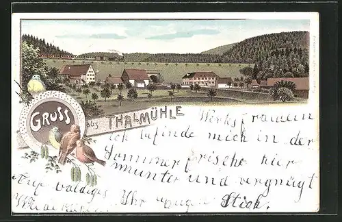 Lithographie Engen - Talmühle, Weiler und Gasthaus