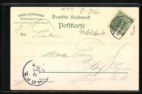 Lithographie Salzwedel, Fechtvater Nadermann, Reichswaisen-Haus Lahr, II. Magdeburg, III. Schwabach