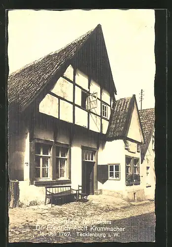AK Tecklenburg i. W., Geburtshaus des Dichters Dr. Friedrich Adolf Krummacher