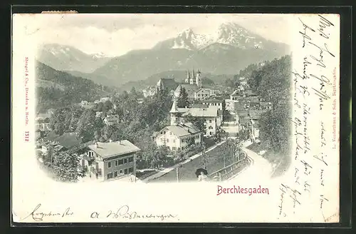 Relief-AK Berchtesgaden, Teilansicht aus der Vogelschau