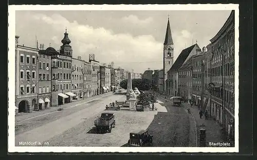 AK Mühldorf / Inn, Blick auf den Stadtplatz