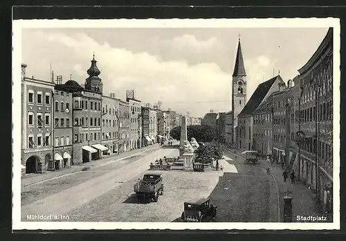 AK Mühldorf / Inn, Partie am Stadtplatz