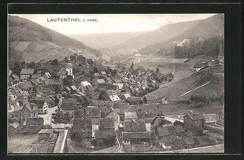 AK Lautenthal / Harz, Ortspartie im Gebirge